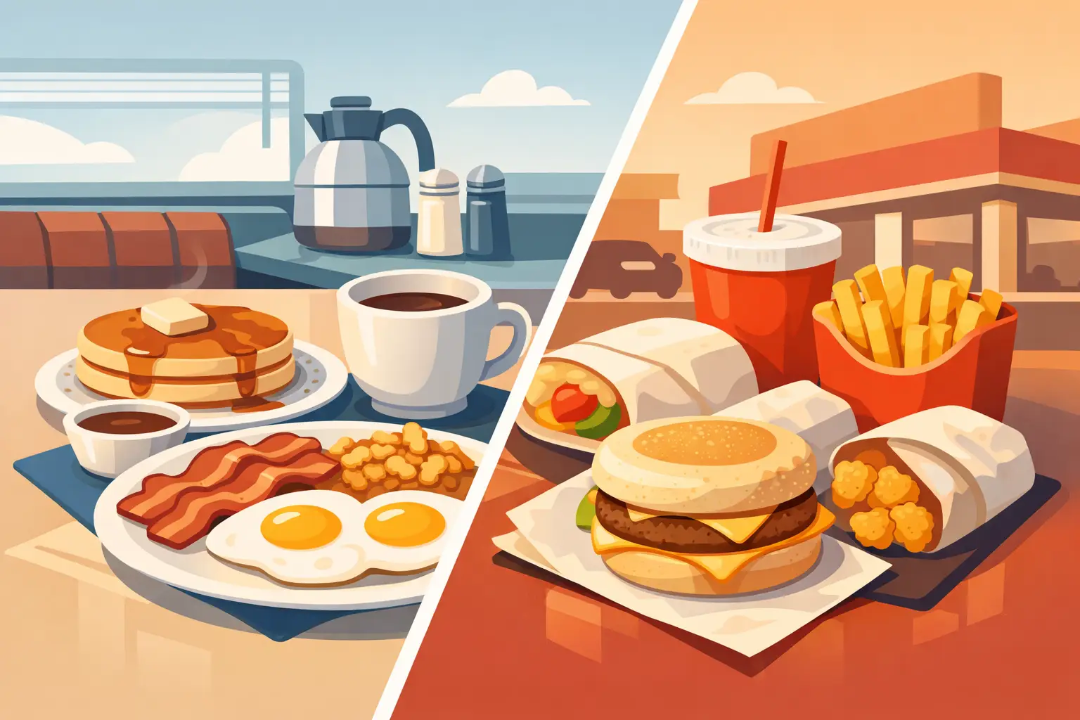 Diner Breakfast Versus Fast Food